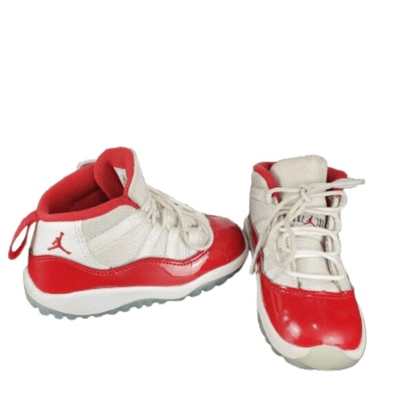 Jordan 11 retro (TD) kids unisex red and white sneakers size 8c - Picture 4 of 5